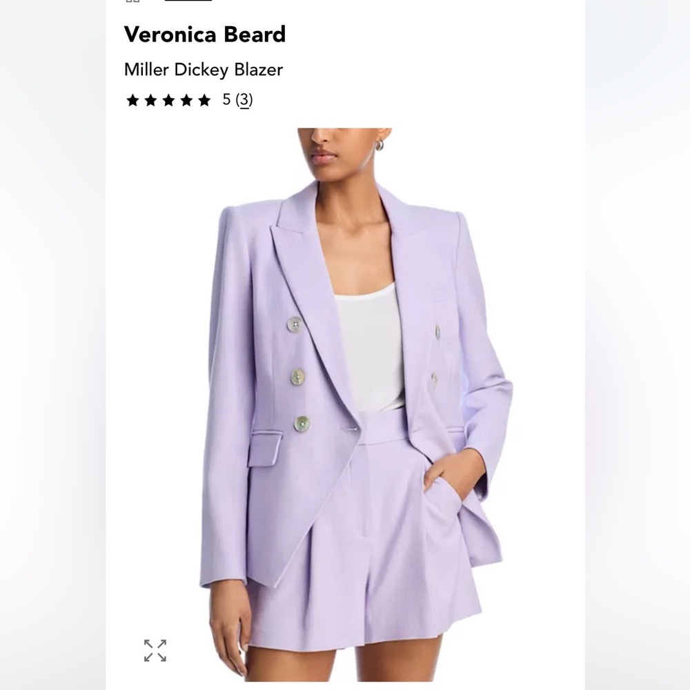 Veronica Beard New Miller Dickey Blazer in Soft Lilac Size 14 - Picture 3 of 8